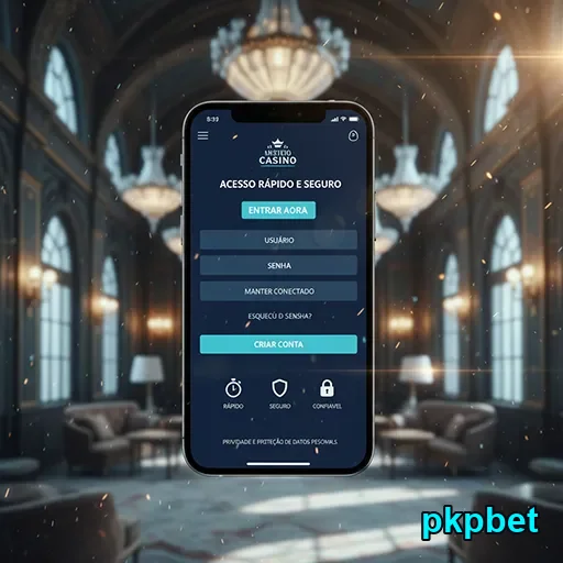 Tela de login do aplicativo pkpbet em ambiente elegante.