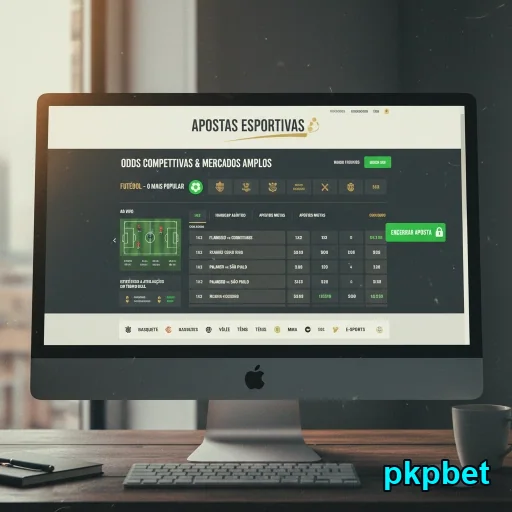Interface de apostas esportivas da pkpbet em desktop.