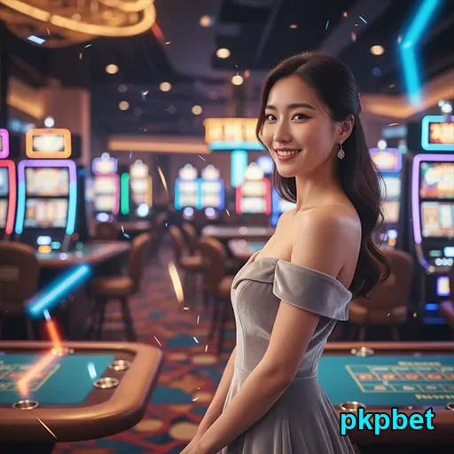 Jogadora desfrutando de cassino ao vivo na pkpbet.