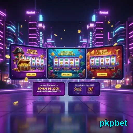 Interface visual do pkpbet mostrando jogos de cassino ao vivo.