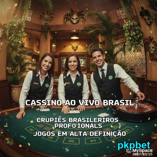 Três crupiês brasileiros do pkpbet em cassino ao vivo.