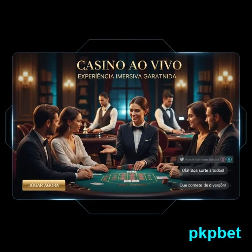 Jogadores interagem em mesa de cassino ao vivo no pkpbet.