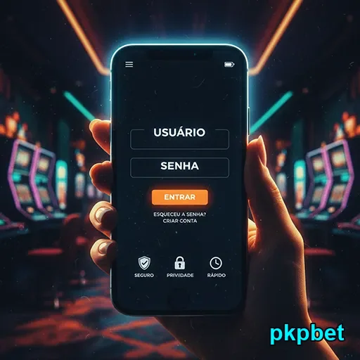 Tela de login do aplicativo pkpbet com foco no cassino.