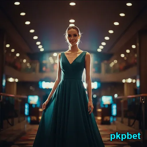 Modelo em um cassino elegante do pkpbet em ambiente VIP.