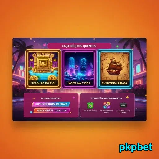 Interface do pkpbet com caça-níqueis quentes disponíveis.