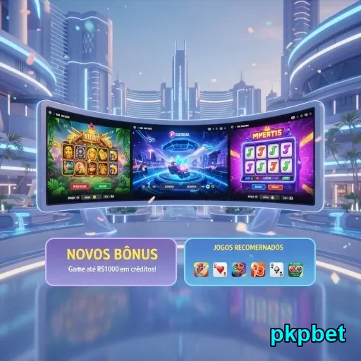 Interface de slot games da pkpbet com novos bônus disponíveis.