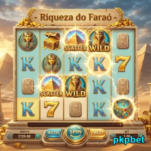 slot 'Riqueza do Faraó' no site pkpbet com altos limites.