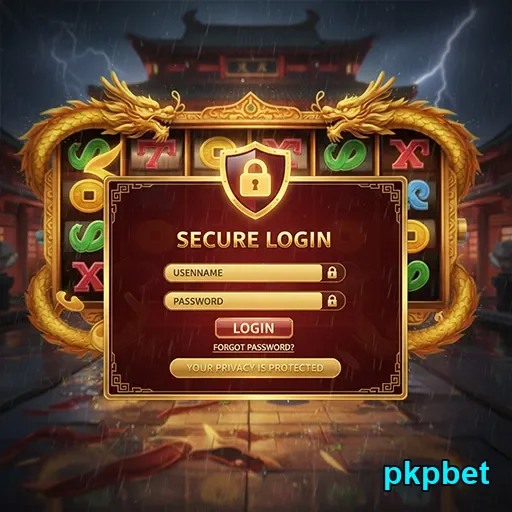 Tela de login com segurança destacada no pkpbet.