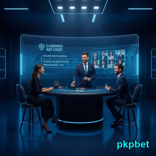 Imagem do cassino ao vivo da pkpbet com dealers profissionais.