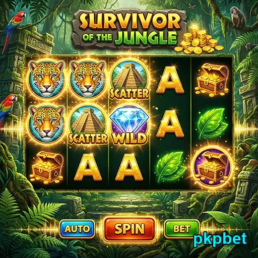 Tela do slot 'Survivor of the Jungle' no site pkpbet.