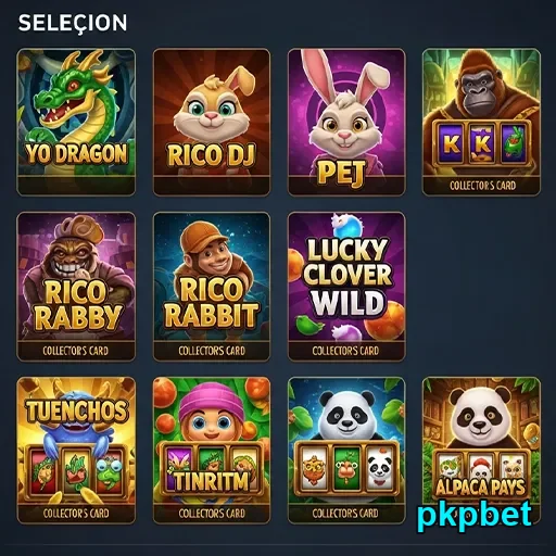 Imagem dos jogos de slots disponíveis na pkpbet.